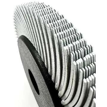 Radial Bristle Brush, 6 in x 1/2 in x 1 in 120 Grit (White) with Adapter, Type C Curved Bristle (Pack of 1)