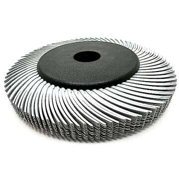 Radial Bristle Brush, 6 in x 1/2 in x 1 in 120 Grit (White) with Adapter, Type C Curved Bristle (Pack of 1)