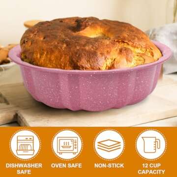 OAMCEG Nonstick Bunte Cake Pans 2-Pack for Baking