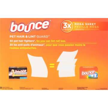 Bounce Pet Hair Fighter Dryer Sheets, Fresh Scent, 180 Count