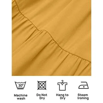 ZESICA Women's Boho Summer One Shoulder Short Sleeve Smocked Side Split Ruffle Swing Midi Dress Ginger S