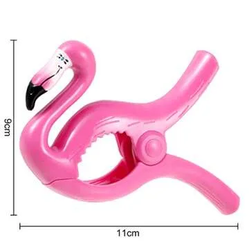 Jumbo Beach Towel Clips in Flamingo Style for Secure Fun