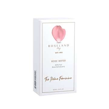 Roseland Story Rose Water 100percent Pure, Organic Mist, Vegan, 3.4 Fl Oz/100 Ml, Steam-Distilled from Fresh Rose Patels, Spray