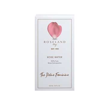 Roseland Story Rose Water 100percent Pure, Organic Mist, Vegan, 3.4 Fl Oz/100 Ml, Steam-Distilled from Fresh Rose Patels, Spray