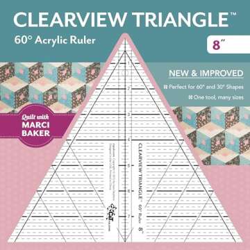 Clearview Triangle™ 60° Acrylic Ruler―8"