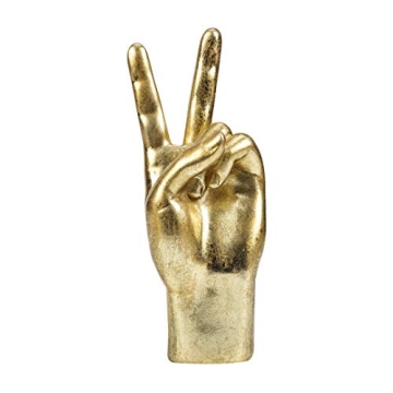 MicDecor Gold ASL Hand Sign Sculpture, Elegant Home Decor