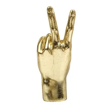 MicDecor Gold ASL Hand Sign Sculpture, Elegant Home Decor