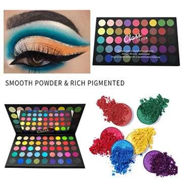 BONNIESTORE Colorful Eyeshadow Palette, 45 Colors Spring Summer Makeup Eyeshadow Palette, High Pigmented Matte Glitter Smooth Blendable Long Lasting Waterproof Eye Shadow Makeup Pallet