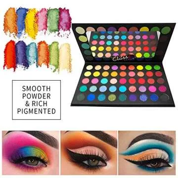 BONNIESTORE Colorful Eyeshadow Palette, 45 Colors Spring Summer Makeup Eyeshadow Palette, High Pigmented Matte Glitter Smooth Blendable Long Lasting Waterproof Eye Shadow Makeup Pallet