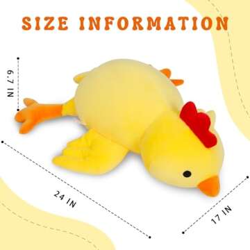 IdeaMeme Weighted Chick Plush - 24", 4.2 lbs Cuddly Companion and Supportive Pillow