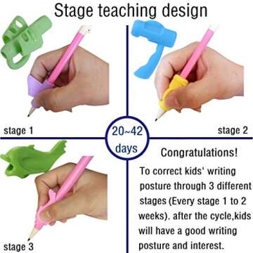 TANBT Pencil Grips, Pencil Grips for Kids Handwriting Preschool Writing Aid Grip Training Finger Grip for Pencil Kids Toddler Beginners Kindergarten Writing Posture Correction Tools