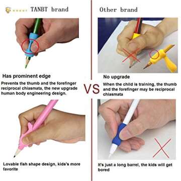 TANBT Pencil Grips, Pencil Grips for Kids Handwriting Preschool Writing Aid Grip Training Finger Grip for Pencil Kids Toddler Beginners Kindergarten Writing Posture Correction Tools