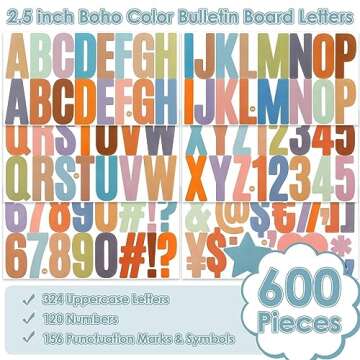 Durable 600 Pcs Large Letter Stickers Set for Crafting
