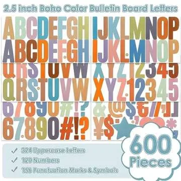 Durable 600 Pcs Large Letter Stickers Set for Crafting