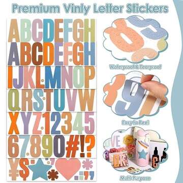 Durable 600 Pcs Large Letter Stickers Set for Crafting