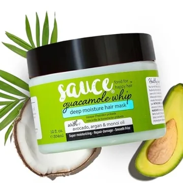 SAUCE BEAUTY Deep Conditioning Hair Mask (12 Fl Oz) Guacamole Whip Hair Mask for Damaged Hair & Friz...