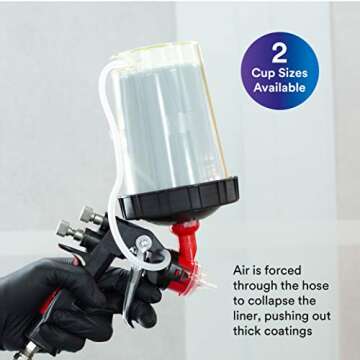3M PPS 2.0 H/O Pressure Cup with Air Hose, 26124, Large, 28 Ounces, Use with 3M Accuspray HGP Spray Gun for Thick High-Viscosity Latex Paints, Varnishes, Coatings and Primers, 1 Pack