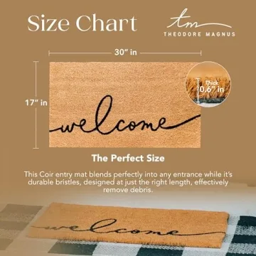 Stylish Coir Welcome Mat with Non-Slip Backing for Home