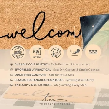 Stylish Coir Welcome Mat with Non-Slip Backing for Home