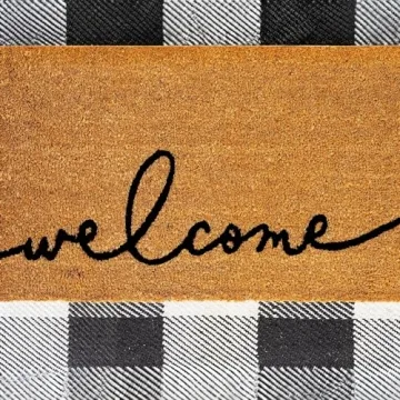 Stylish Coir Welcome Mat with Non-Slip Backing for Home