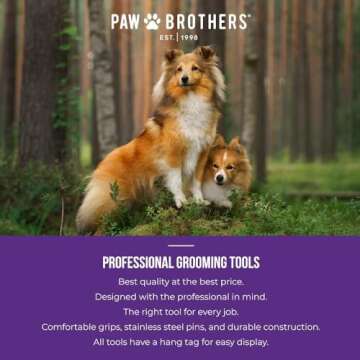 Paw Brothers Soft Pin Curved Slicker Brush for Gentle Grooming
