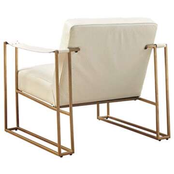 Signature Design by Ashley Kleemore Eclectic Upholstered Accent Chair, Beige & Gold