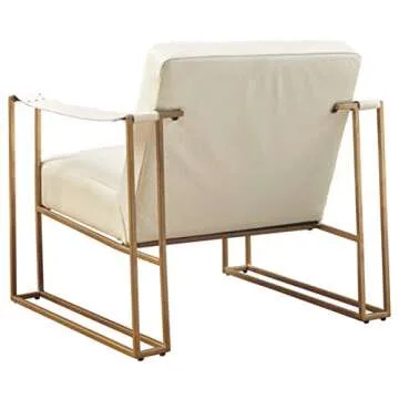 Signature Design by Ashley Kleemore Eclectic Upholstered Accent Chair, Beige & Gold
