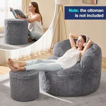 Hobestluk Bean Bag Chair for Adults - Comfortable & Large