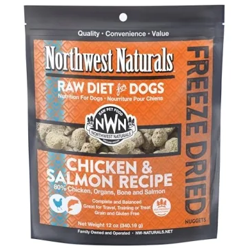 Northwest Naturals Freeze-Dried Chicken & Salmon Dog Food - Bite-Sized Nuggets - Healthy, Limited In...