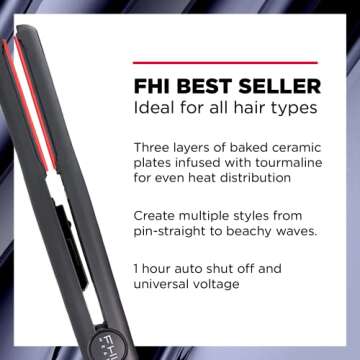 FHI HEAT Pro Styling Tourmaline Hair Straightener, 1 Inch