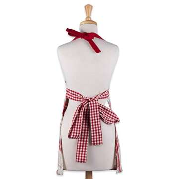 DII Womens Fall & Thanksgiving Kitchen Apron Adjustable, Long Waist Ties, Apple Orchard