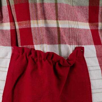 DII Womens Fall & Thanksgiving Kitchen Apron Adjustable, Long Waist Ties, Apple Orchard