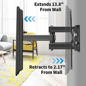 FOZIMOA TV Wall Mounts Bracket for Most 28-86 Inches TVs, Full Motion Wall Mount with Swivel, Mount with Swivel Articulating Arm, Max VESA 600x400mm.