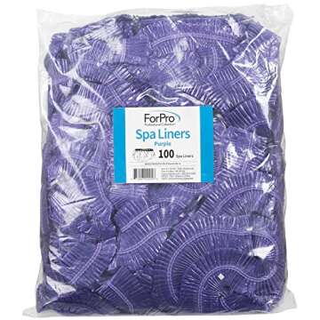 ForPro Professional Collection Spa Liners, Fit All Pedicure Spas, Disposable Pedicure Liners, Purple, 100-Count
