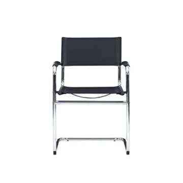 Stylish Linon Black and Chrome Dining Hanks Chair for Comfort