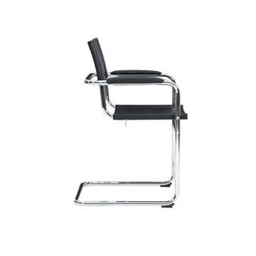 Stylish Linon Black and Chrome Dining Hanks Chair for Comfort