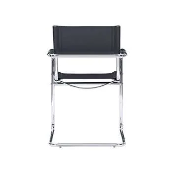 Stylish Linon Black and Chrome Dining Hanks Chair for Comfort