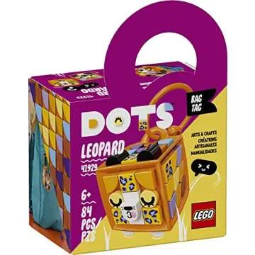 LEGO DOTS Bag Tag Leopard 41929 DIY Craft Decorations Kit; A Great Gift for Kids Who Like to Make Their Own Bag Tags and Accessories; Makes a Fun, Customizable Toy, New 2021 (84 Pieces)