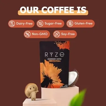 RYZE Mushroom Coffee Dark Roast with 6 Adaptogenic Mushrooms