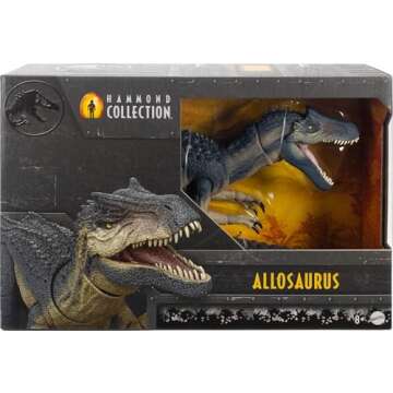 Mattel Jurassic World Hammond Collection Allosaurus Dinosaur Action Figure, Premium Movie Design, Gl...