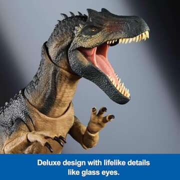 Mattel Jurassic World Hammond Collection Allosaurus Dinosaur Action Figure, Premium Movie Design, Glass Eyes & Wired Tail, 19 Points of Articulation