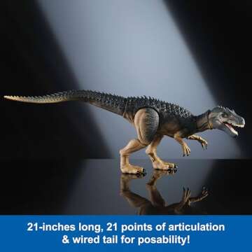 Mattel Jurassic World Hammond Collection Allosaurus Dinosaur Action Figure, Premium Movie Design, Glass Eyes & Wired Tail, 19 Points of Articulation