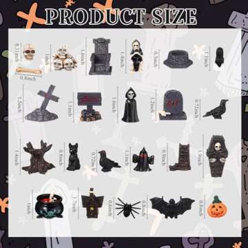 Sonwyoung 58 Pcs Halloween Mini Figurines Set - Joyful Spooky Decor for All Ages