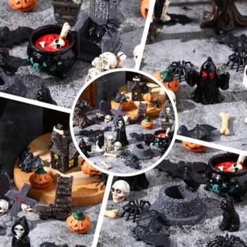 Sonwyoung 58 Pcs Halloween Mini Figurines Set - Spooky Decor