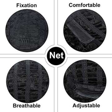 CLIONE Afro Curly Wigs for Black Women Kinky Curly Hair Wigs with Bangs Natural Black Short Curly Afro Wig Big Bouncy Fluffy Synthetic Heat Resistant Curly Afro Full Wigs for African Women (2#)