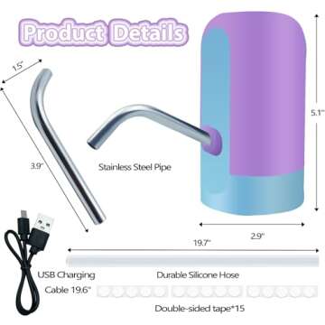 Intoypad Powerful Water Table Pump, Battery Powered Water Pump for Kids 3 Hours Non-Stop Fun Summer Outdoor Water Play Table Accessories Water Table Toys for Kids Toddlers Purple