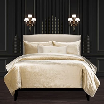 Overstock F Scott Fitzgerald Golden Hours Luxury Duvet Cover and Insert Set King 6 Piece