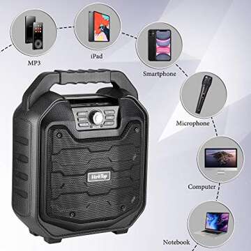 VerkTop Karaoke Machine with Bluetooth & Disco Lights