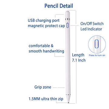 Stylus Pen for Touch Screens - Rechargeable Fine Point