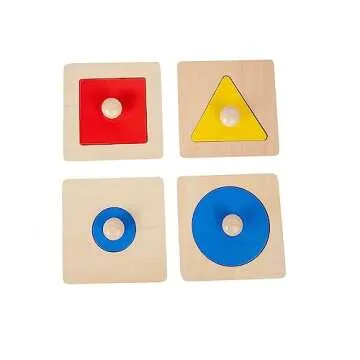 Montesoori Baby Toys Puzzles Colorful Multiple Shape Puzzles Toys for 6-12 Months 1 2 3 Years Old Toddlers (4 Pieces)